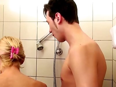 German Step-Mom help Sonnie in Shower and Entice to Fuck