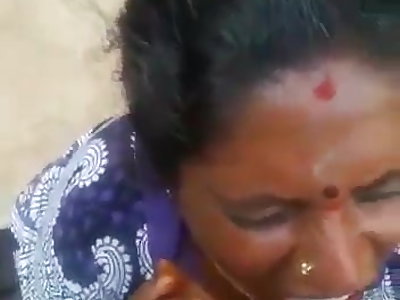 Tamil Mature old Mummy deepthroating her sons friend - Cum in mouth